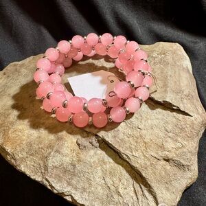 Chic Pink Beaded Bracelet